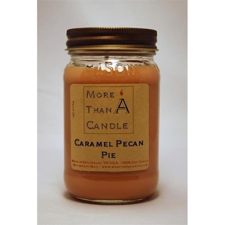 More Than A Candle CPP16M 16 Oz Mason Jar Soy Candle; Caramel Pecan Pie